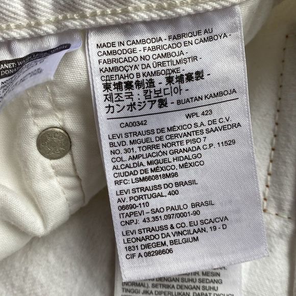 Levi's 501 White Distressed Denim Jeans - Picture 13 of 14